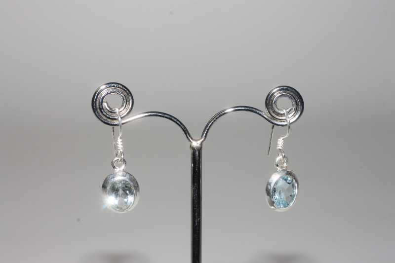 Blue topaz earrings Sterling-silver approx.12x9,5mm