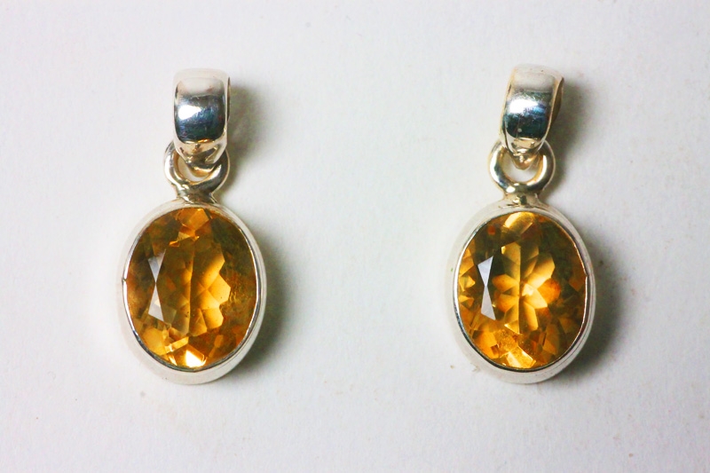 Citrine pendant 925 silver approx.13x10mm