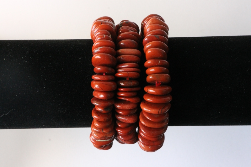 Disc bracelet red jasper