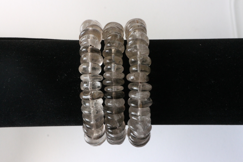 Disc bracelet smoky quartz