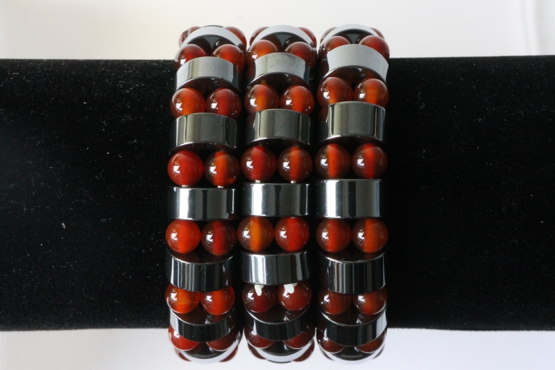 Fancy bracelet hem./carnelian