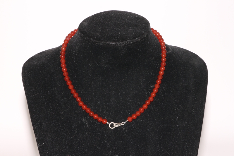 Ball chain 6mm/45cm red agate