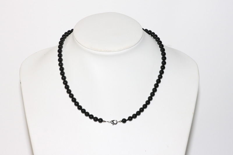 bead neclace 6mm/45cm Schörl (black tourmaline)