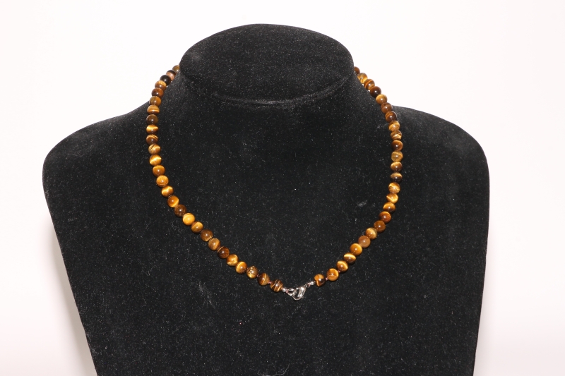 Kugelkette 6mm/45cm Tigerauge gold