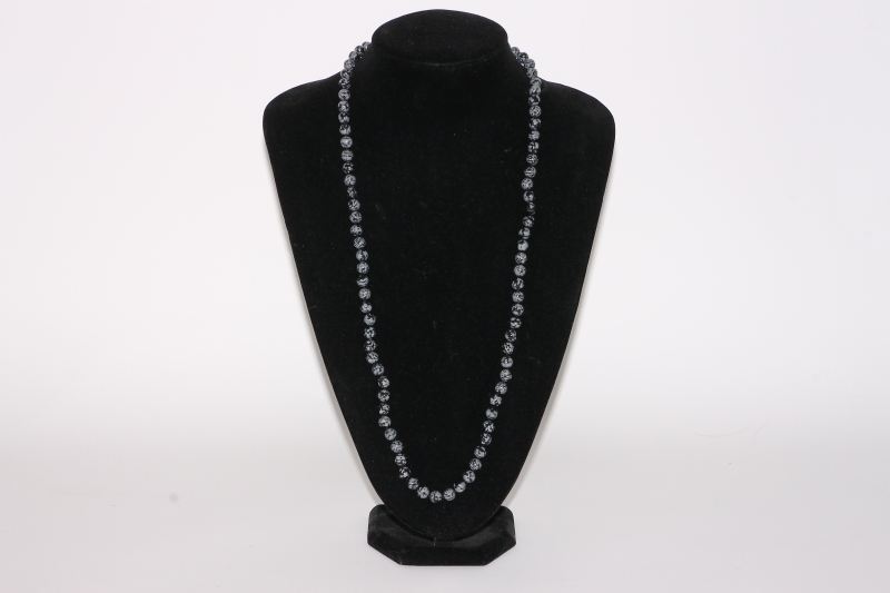 Ball chain 8mm/80cm snowflake obsidian