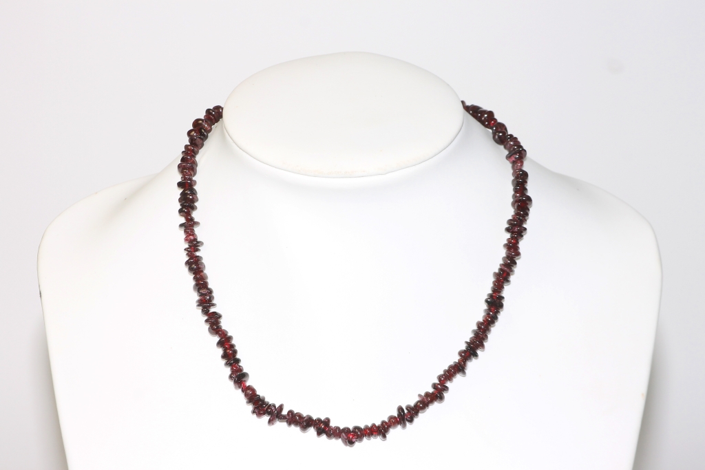 Set of 5 garnet chips necklaces 45cm/carabiner