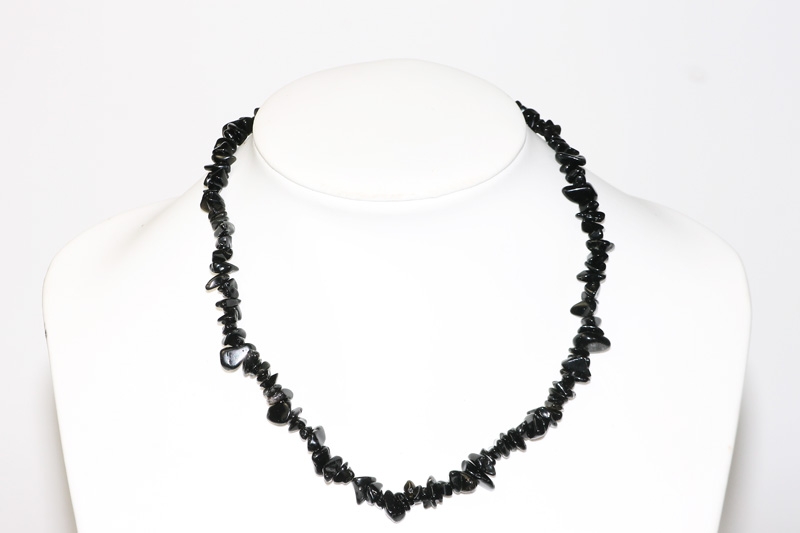 Set of 5 obsidian chips necklace 45cm/carab.