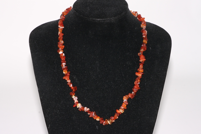 Set of 5 carnelian chips necklace 60cm/carabiner