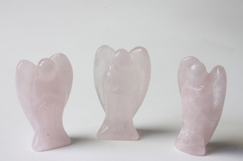 Angel engraved 5cm rose quartz