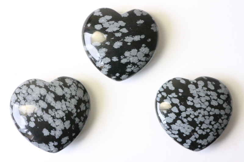 Heart hand flatterer snowflake obsidian