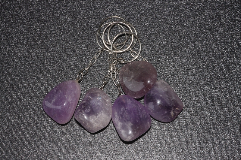 Set of 5 keychains amethyst