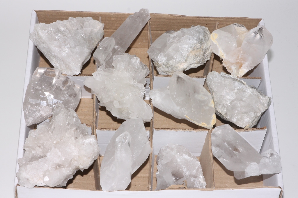 Set of 12 rock crystal steps 0.3-0.5kg