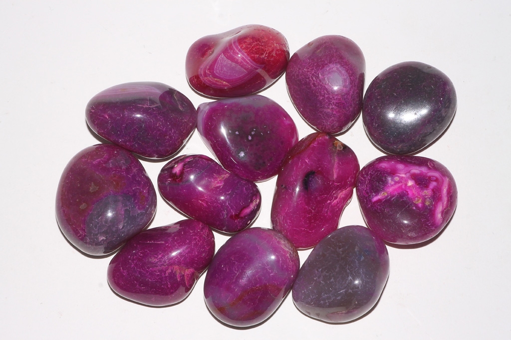 2,5kg Strip agate pink tumbled stones jumbo Brazil