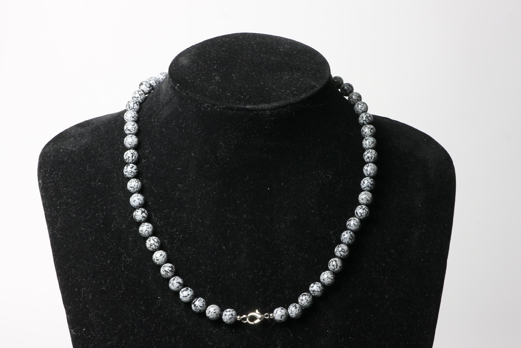 Ball chain 8mm/50cm snowflake obsidian