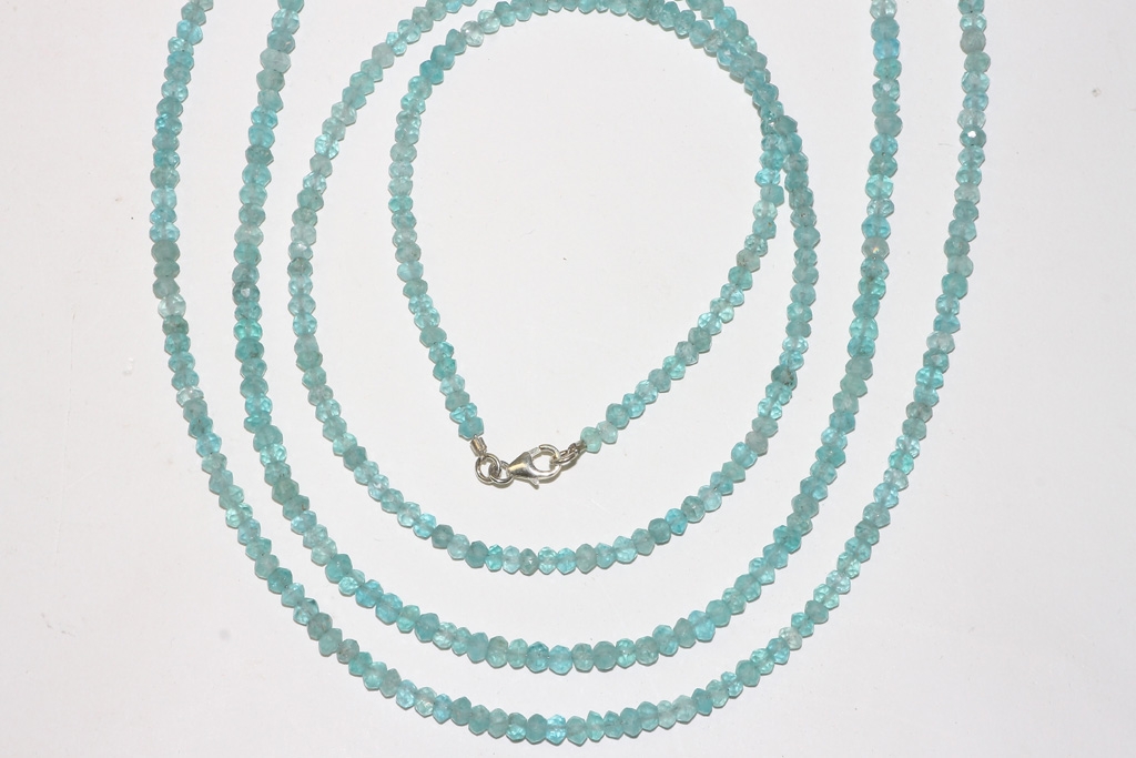 Apatite necklace skyblue fac. approx. 4mm/45cm