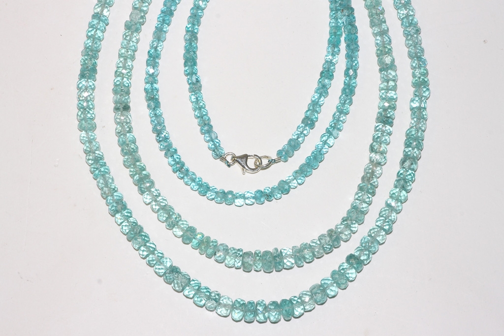 Apatite chain skyblue fac. big approx. 4mm/45cm