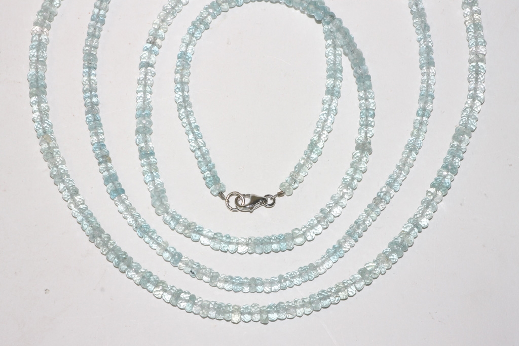 Aquamarine ball chain approx. 4.5-5-5mm/45cm