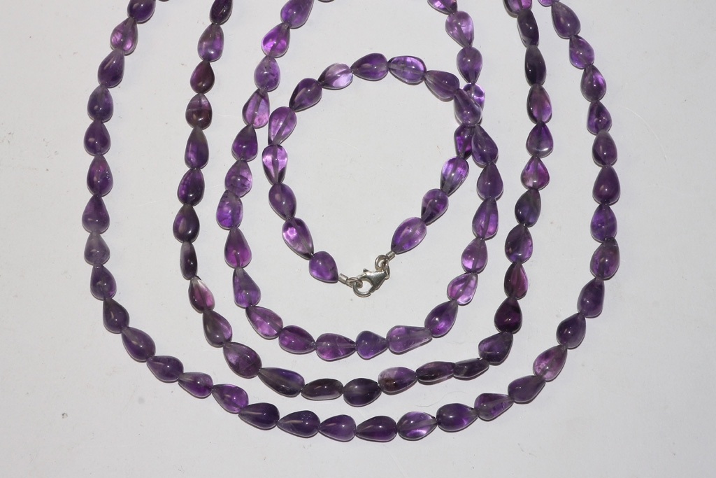 Amethyst Kette Tropfen ca.10x7mm/45cm