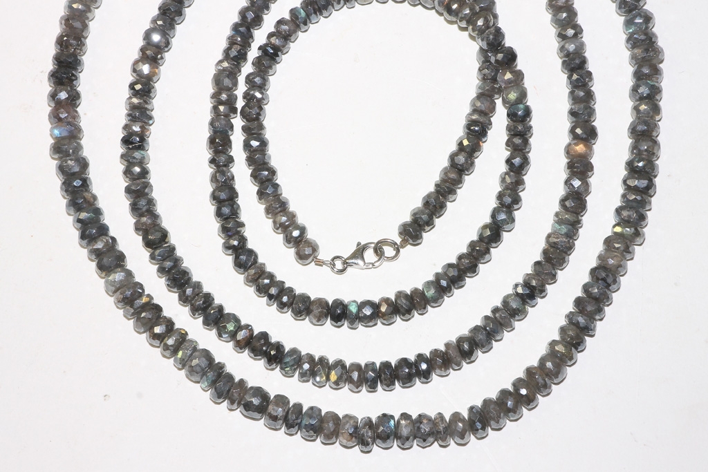 Mystic labradorite ball chain fac. approx. 7mm/45cm