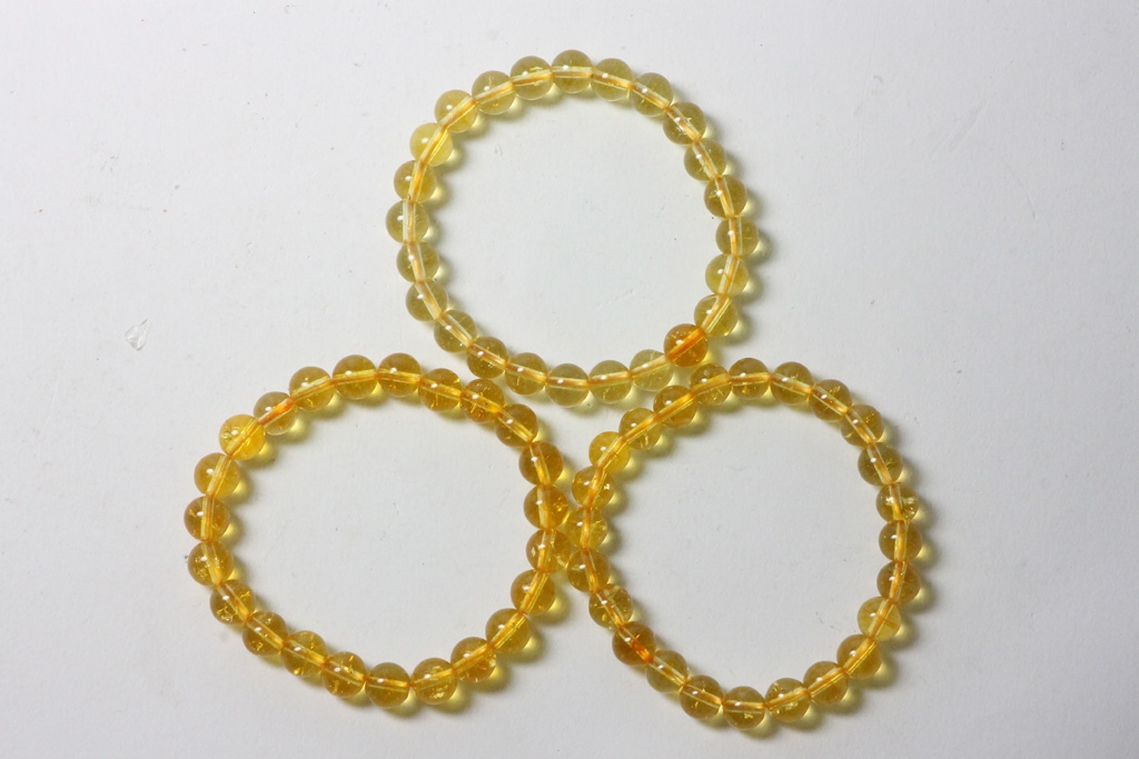 Citrine synthetic ball bracelet 8mm