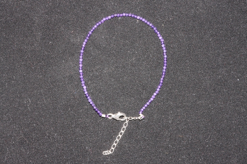 Amethyst Armband Kugel fac. ca.2mm/17+4cm