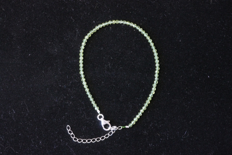 Peridot bracelet ball fac. ca.2mm/17+4cm