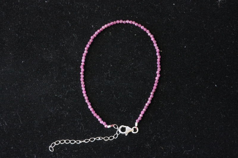 Ruby bracelet ball fac. ca.2mm/17+4cm