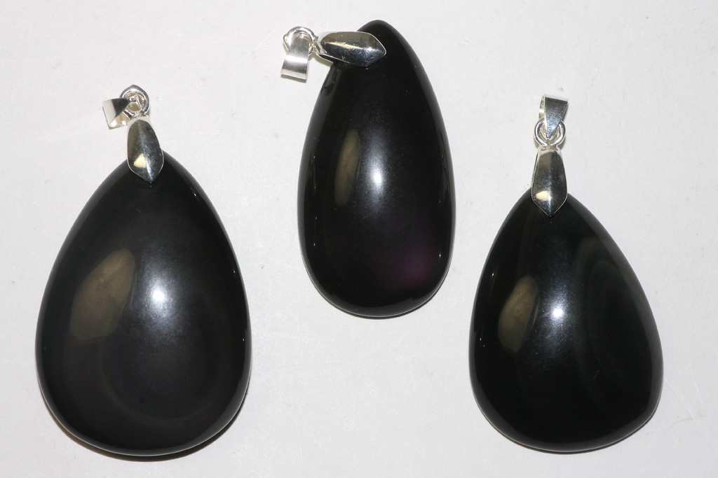 Rainbow obsidian pendant drop