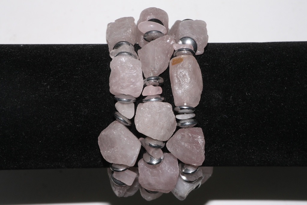 Rough Stone Bracelet Rose Quartz