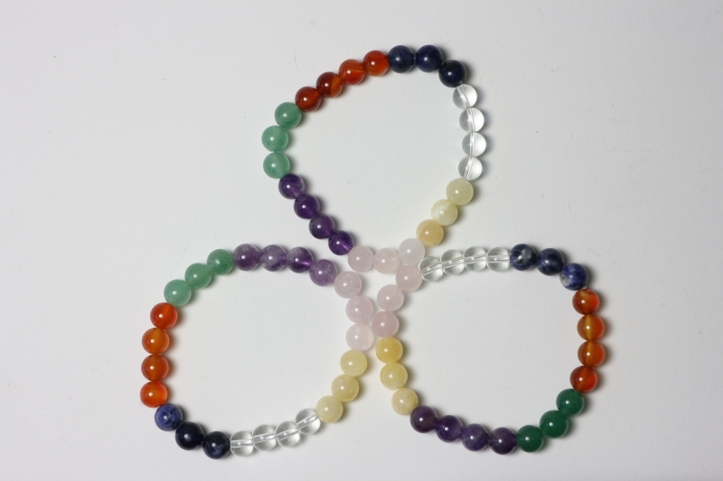 Multicolor Chakra Kugelarmband 8 mm