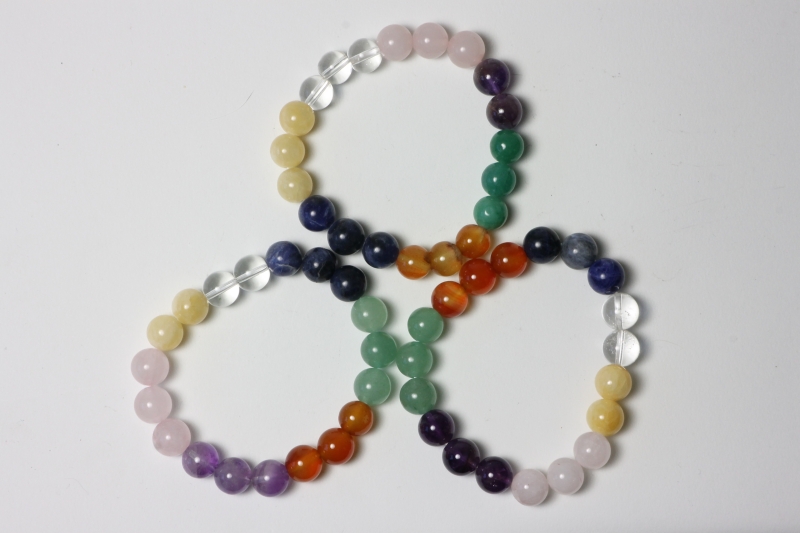 Multicolor Chakra Kugelarmband 10 mm