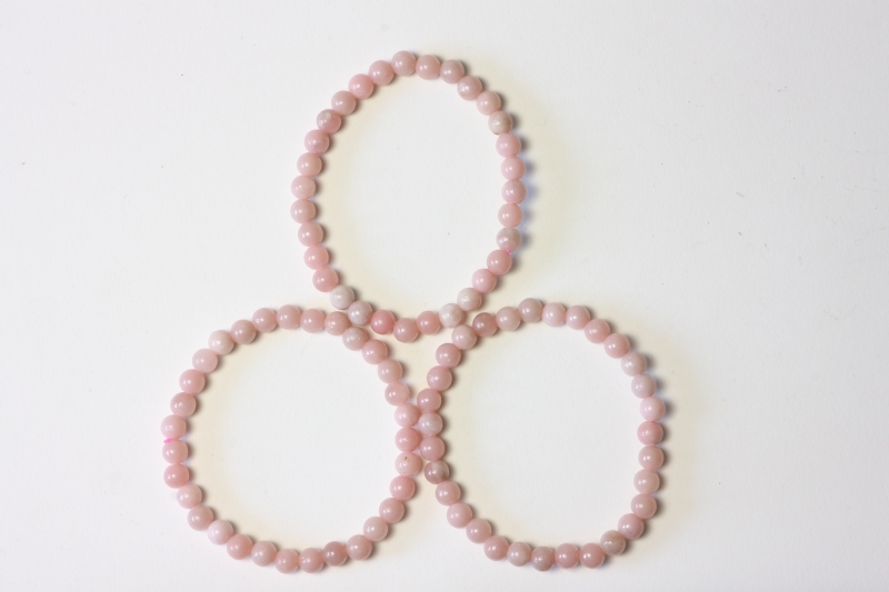 Pink Opal Ball Bracelet 6 mm