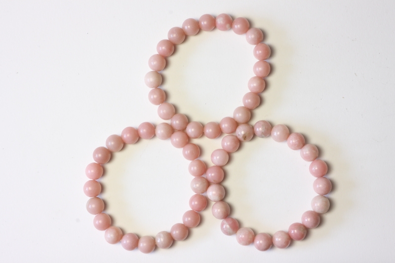 Pink Opal Ball Bracelet 10 mm