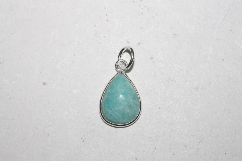 Amazonite Pendant Cab. Drop 925 silver