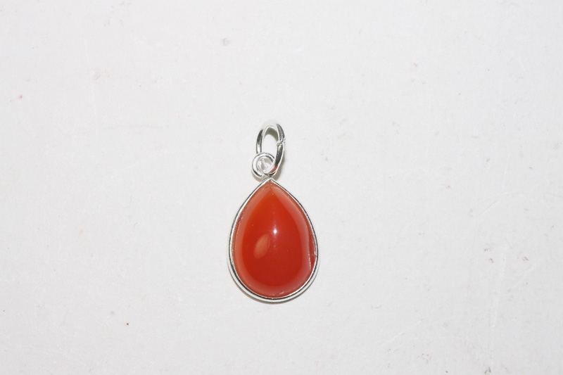 Carnelian Pendant Cab. Drop 925 silver