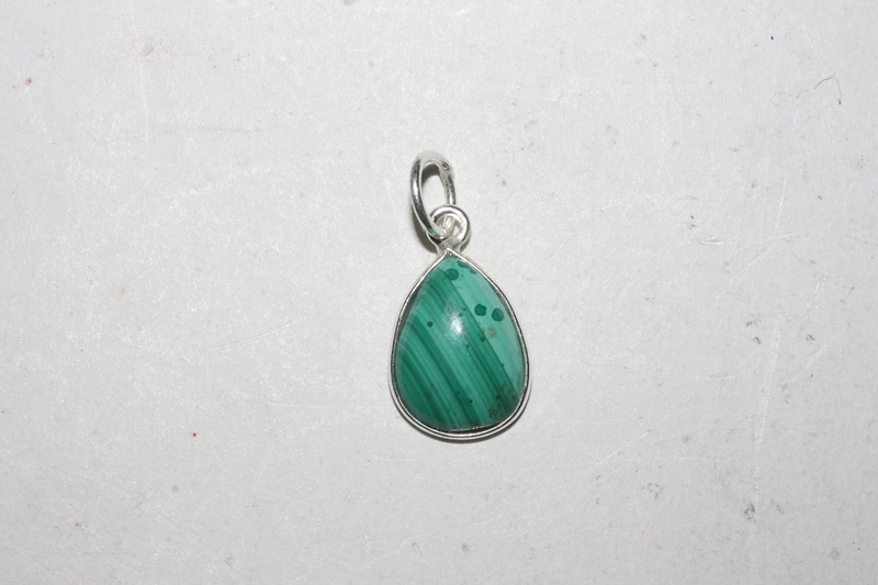 Malachite Pendant Cab. Drop 925 silver