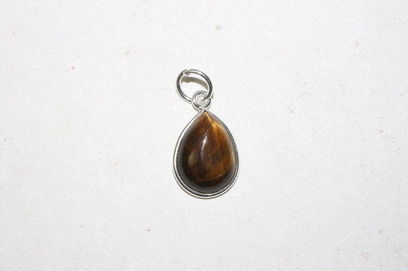 Tiger Eye Pendant Cab. Drop 925silver