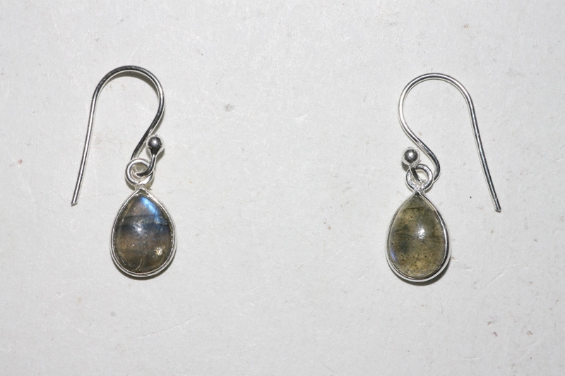 Labradorite Earrings Cab. Drop Sterling-silver