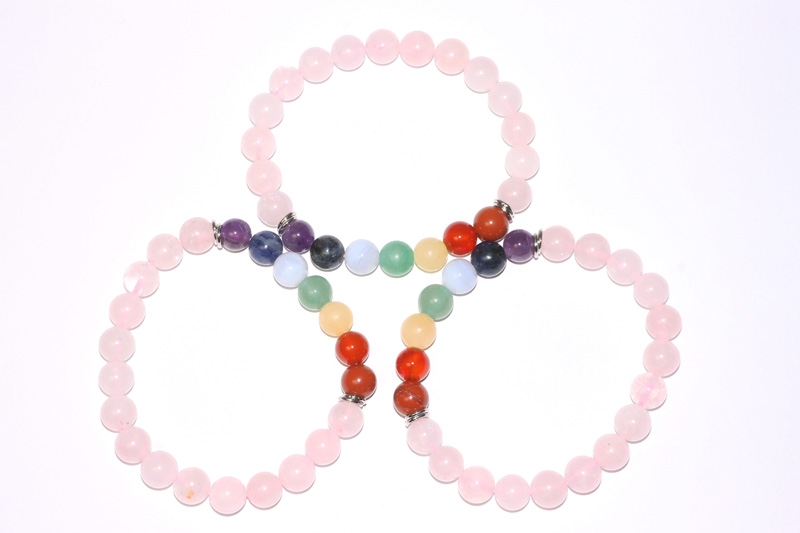 Chakra ball bracelet rose quartz