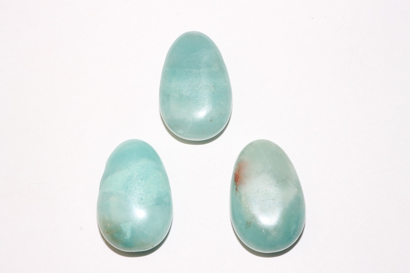 Set of 5 drilled Amazonite China tumbled stones