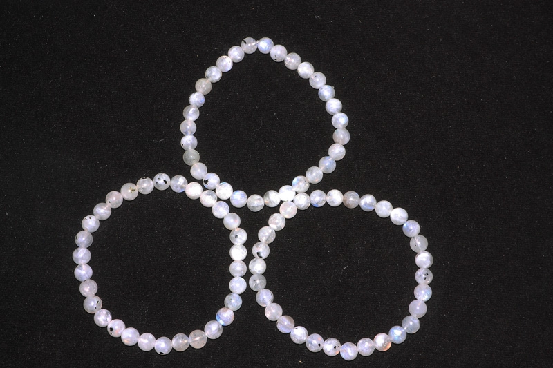 Rainbow Moonstone B Ball Bracelet 6 mm