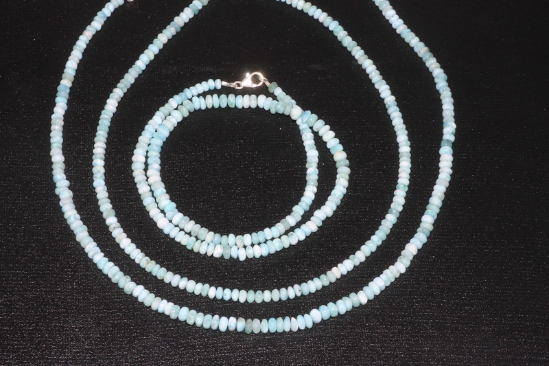 Larimar chain button approx. 4-5,5mm/45cm