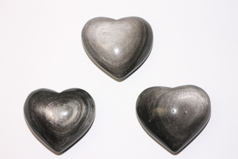 Hearts silver obsidian 50-80gr. #1