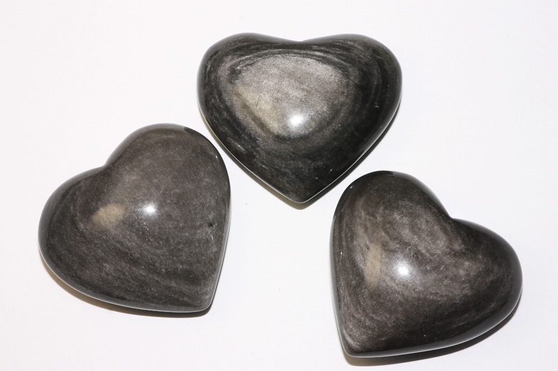 Hearts silver obsidian 100-120gr. #3