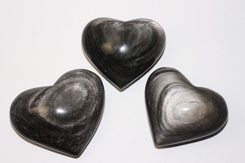 Hearts silver obsidian 120-150gr. #4