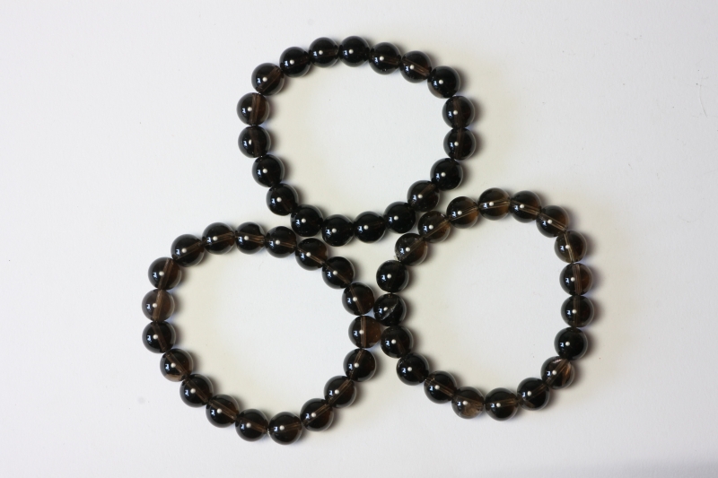 Smoky Quartz Ball Bracelet 10 mm