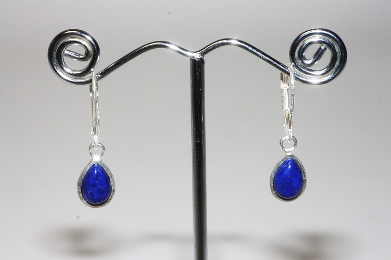 Lapis earrings drop Sterling-silver