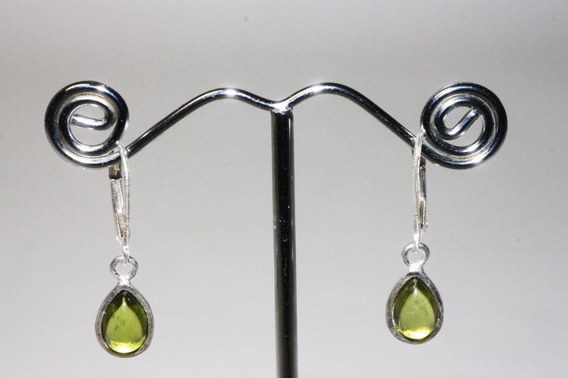 Peridot drop earrings Sterling-silver