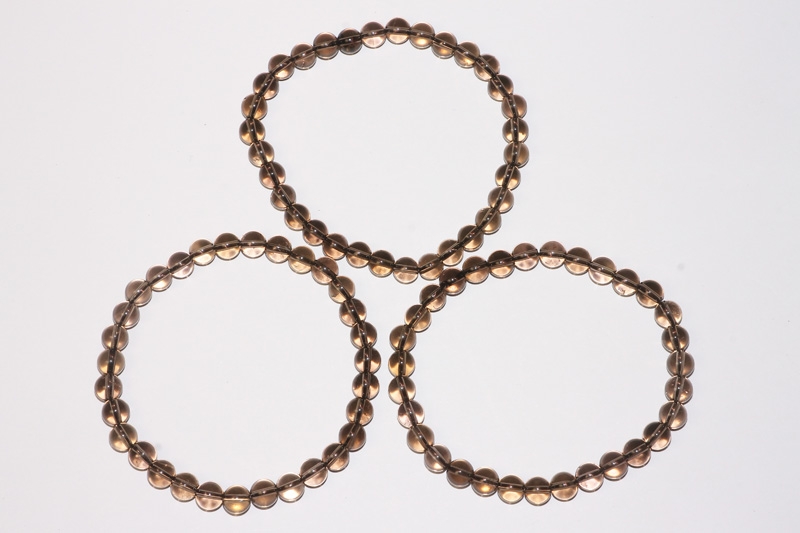 Smoky Quartz Ball Bracelet 6 mm