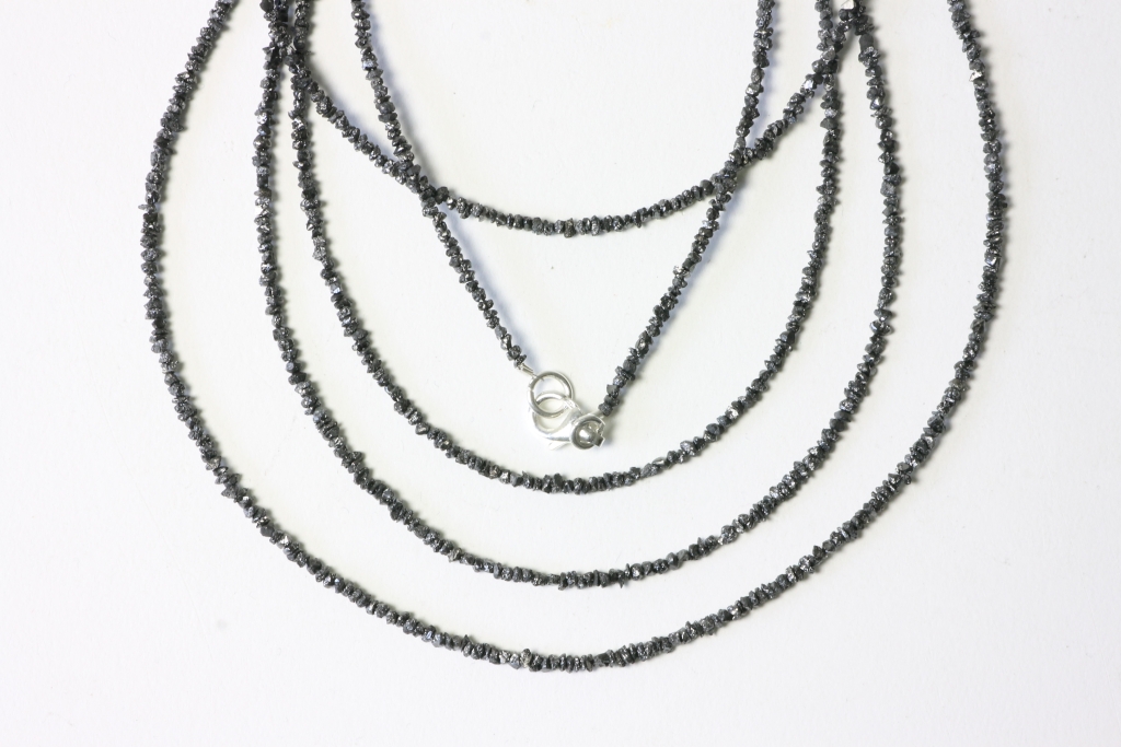Diamant Kugelkette roh 13-14ct. ca. 2,3mm/45cm